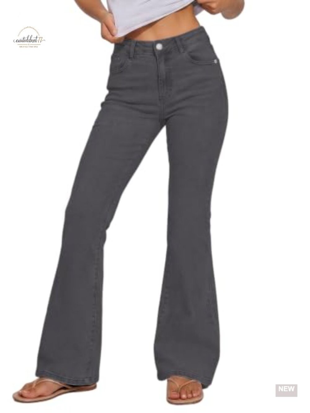 High Waisted Flare Jeans Stretchy Bell Bottom Bootcut Denim Pants Y2K